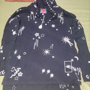 Black Embroidered Hoodie